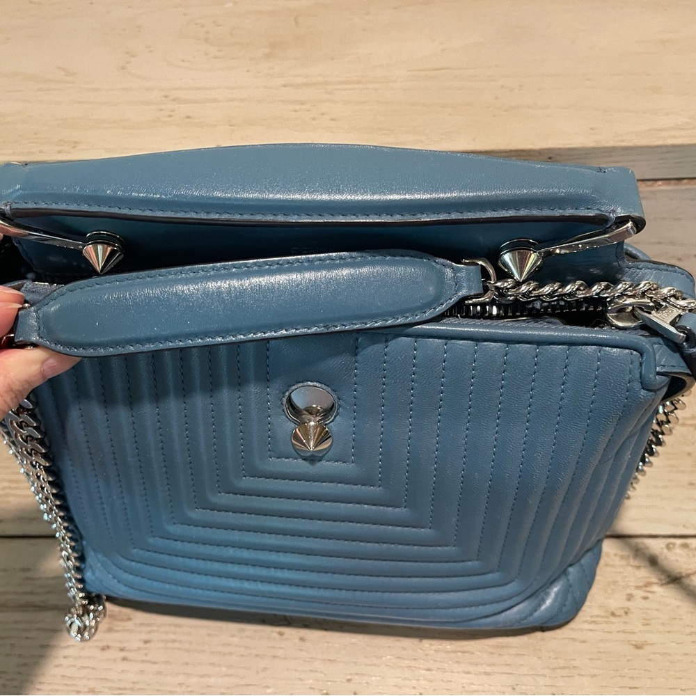 Fendi Dotcom Lambskin medium blue - Picture 11 of 11